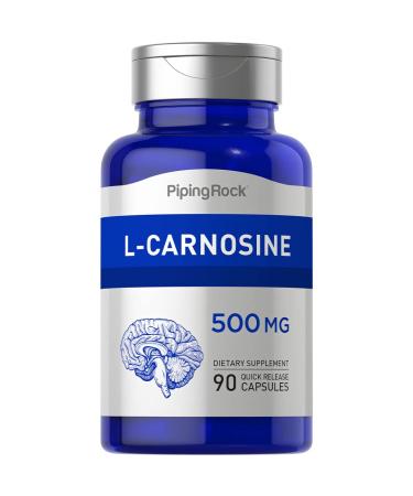 Piping Rock L-Carnosine 500 mg | 90 Capsules | Amino Acid Supplement | Non-GMO Gluten Free