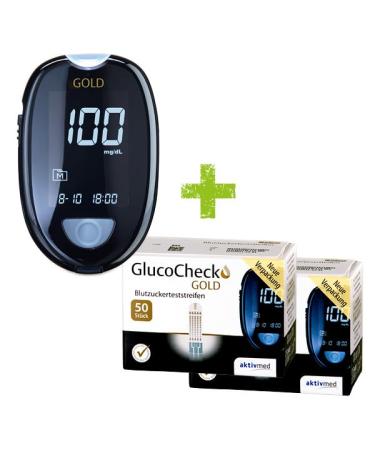 GlucoCheck GOLD Starter Set (mg/dl) - 110 Blood Glucose Test Strips | Shop Now for Accurate Diabetes Monitoring - Buy Online on GoSupps.com