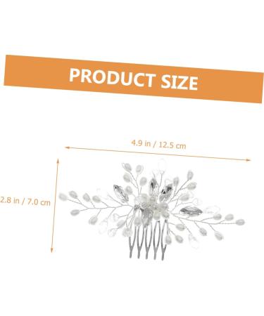 Angoily Bridal Pearl Comb Bride Headpiece Pearl Tiara Barrettes for Girls Bride Hair Comb Bride Hair Clip Headdresses Hair Clips Rhinestone Women's European and American Hair Accessories - Buy Online on GoSupps.com