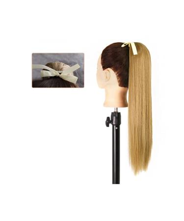 Hair Chignon 22/34 Inch Ponytail Extension Straight Hair Wig Bow Hair Band Synthetic Ponytail Women Extra Long Hair Extensions Messy Bun Hair Piece (Color : 07 Size : 34inches)
