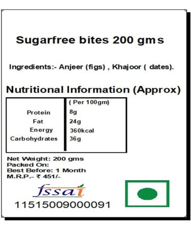 Jaiccha Ghasitaram Sugarfree Bites 200 GMS in Brown Paper Pouch - Buy Online on GoSupps.com