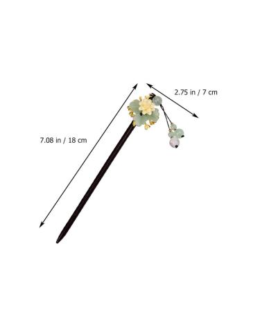 Lurrose Wooden Hair Stick with Resin Flower Tassel - Classical Chinese Hairpin for Bride, Kimono Hair Ornament - Buy Online on GoSupps.com