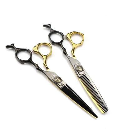 Hair Cutting Scissors 6 Inch Professional Japan 440c Steel Tiger Hair Scissors Haircut Thinning Barber Tools Hair Cutting Shears Hairdressing Scissors Set