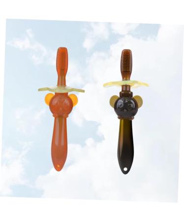 Minkissy 2-Pack Toddler Toothbrush Bite Ring - Safe Soft Bristles Training Brush for Children - Buy Online on GoSupps.com
