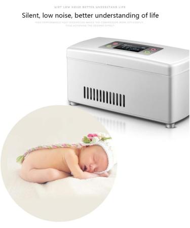 Insulin Car Refrigerator Dual-use Medicine Refrigerator Insulin Charging Refrigerated Box 2-8 C Constant Temperature Large Capacity 207 * 94 * 91MM White - Buy Online on GoSupps.com