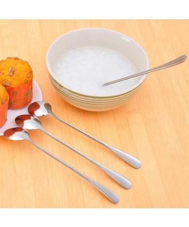 BCDlily Stainless Steel Dinner Spoons Long Handle Tea Coffee Spoons Cutlery Tableware Home Kitchen Dessert Spoon Gift (Silver 2) - Buy Online on GoSupps.com