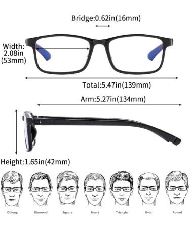 Suertree 3 Pack Blue Light Filter Reading Glasses for Men & Women | 2.5X Visual Aid Eyewear - Buy Online on GoSupps.com
