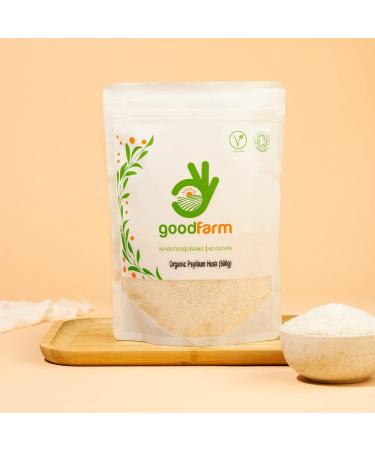 GoodFarm Organic Psyllium Husk 500g - Certified Organic Premium Quality | 99% Purity | Vegan | Rich in Fibre | Excellent for Digestion - Buy Online on GoSupps.com