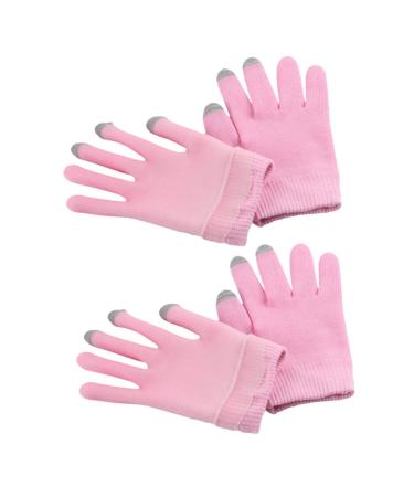 Beatifufu 2 Pairs Moisturizing Gloves Hands Spa Moisturizing Cover Gels Gloves Hands Care Mittens Dry Hands Moisturizing Spa Gloves Womens Glives Polyester Leather Gloves Miss Screen