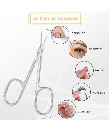Nail Scissors Professional Stainless Steel Curved Cuticle Scissors Sharp Dead Skin Scissors Manicure Scissors Pointed Beauty Scissors for Trimming Eyebrows Nose Hair Finger & Toe Nail Care - Buy Online on GoSupps.com