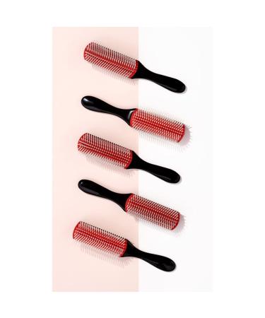 Diane 9-Row Professional Styling Brush - Nylon Pins for Thick or Curly Hair - Ideal for Wet Hair, Conditioning, and Blowdrying - Black & Red - 1 Count - Buy Online on GoSupps.com