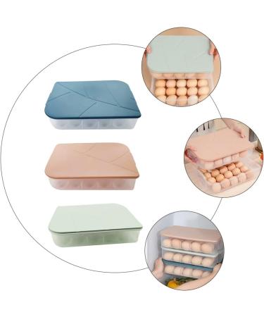 Healeved 3pcs Refrigerator Fridge Home Food Crisper Storage Trays Green Egg Blue Pink Stackable re-usable Assorted Color 30x21.3x6cm - Buy Online on GoSupps.com