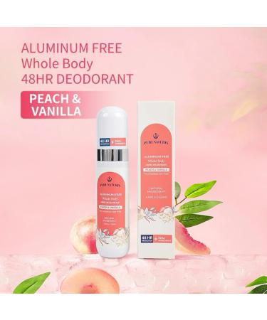 Whole Body Deodorant Spray | Natural Deodorant for Men & Women | 48HR Aluminum-Free Protection | Large 4.05 Fl Oz | Peach & Vanilla Blossom - Buy Online on GoSupps.com