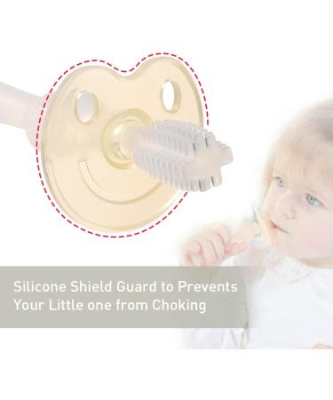 Haakaa 360 Baby Toothbrush with Suction Base Silicone Teether for Infant Training Tooth Brush Clear - Buy Online on GoSupps.com