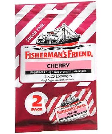 Fisherman's Friend Menthol Cough Suppressant Lozenges Cherry Sugar Free 2-Pack - 40 ct Pack of 3