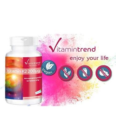 Vitamin K2 MK7 200 g - 365 Vegan Tablets | High-Dose Formula for Optimal Health | Vitamintrend International Shipping - Buy Online on GoSupps.com