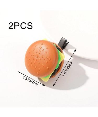 2 Pcs Imitation Hamburger Hair Clips For Girls Realistic Sandwich Hair Clips Funny Hair Snap Clip Hairpins Hair Barrettes Hair Accessories Style2 - Buy Online on GoSupps.com