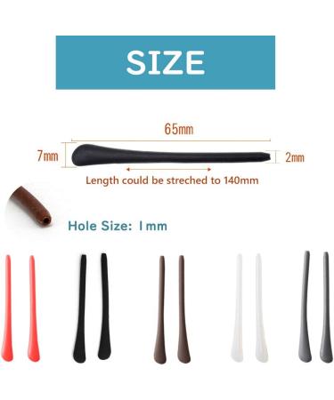 8 Pairs Anti-Slip Silicone Eyeglass End Tips for Thin Metal Legs - Black - Buy Online on GoSupps.com