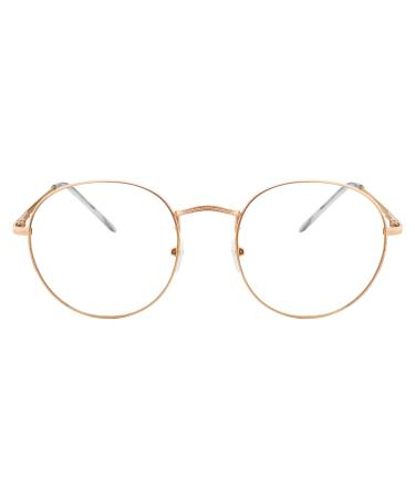 Duogege oval metal reading glasses women & men vintage metal anti-blue presbyopia glasses stylish comput Erleer Gold 1.5 dioptries