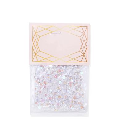 Dajidafu 1440 Pieces Semicircle Glass Crystal Set Flat Back Personalized 3D Tips Decoration Nail Art Rhinestones Wedding Dress Transparent