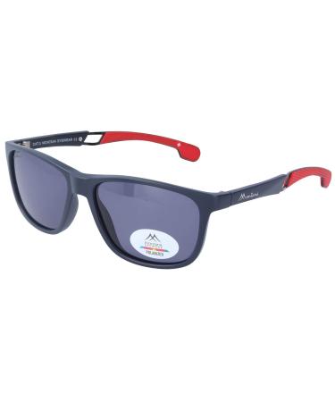 Polarized Montana Eyewear sports sunglasses SP315 made of matte plastic and rubberized temples in dark blue