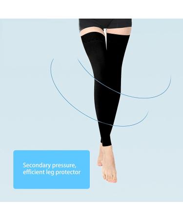 Buy Sonew Thigh-High Compression Stockings - Black S to XXL | Toe-Free Long Leg Gores for Men & Women | Non-Slip Travel & Sports Socks - Buy Online on GoSupps.com