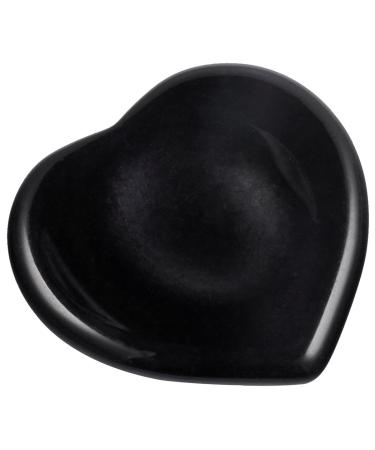 Kyeygwo obsidian reiki healing crystal concern stone heart thumb stone pocket palm pocket stones worry stone massage stones for meditation stress dismantle flatterer decompression black (obsidian)