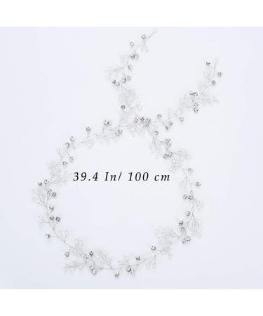 Unicra Wedding Bridal Crystal Hair Vines Headbands | Elegant Headpiece for Brides & Bridesmaids (Silver) - Buy Online on GoSupps.com