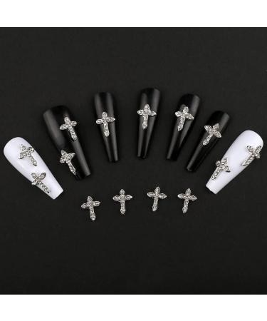 Alloy Cross Nail Charms - Luxury Diamond 3D Nail Art Charms - 10pcs/set - Buy Online on GoSupps.com