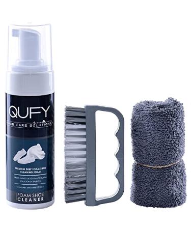 QUFY Shoe Cleaner Sneakers Kit Foam Shoe Cleaner Microfiber Shoe Cloth and Shoe Brush 3 in 1 Pack