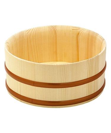 Yamako Natural Wood Made Japanese Bath Bucket Thin Top Type 83827