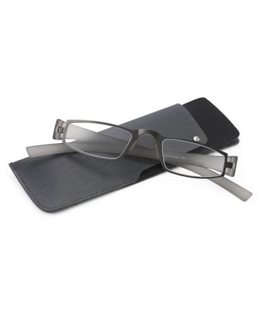 Blue light filter Reading glasses with spring hinge for men women light reader with protection case (color: gray size: 3.0+) 3.0+ gray