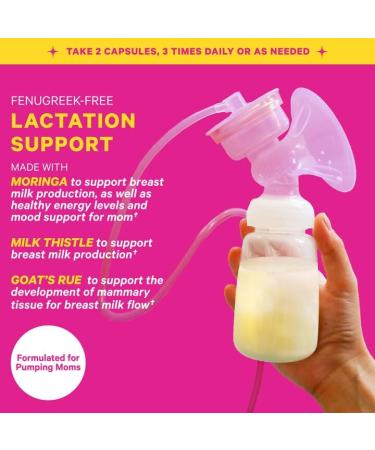 Pink Stork Pumping Moms Lactation Support Supplement - Goat's Rue & Milk Thistle - 60 Capsules - Buy Online on GoSupps.com