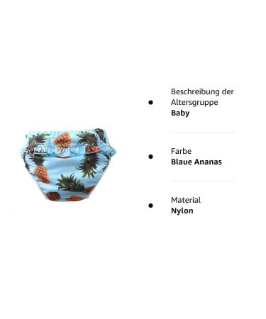 Shop Adorable Reusable Baby Swimming Trousers | Girls Swimming Diaper for Toddlers 0-4 Years - Blue Pineapple (L-28-36LB/2-3 Years) - Buy Online on GoSupps.com