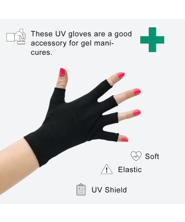 UV Shield Gloves for Nail Art | Anti-UV Fingerless Gel Manicure Gloves - Protect Hands from LED Lamps - Buy Online on GoSupps.com