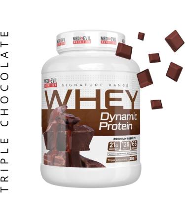 Medi-Evil Nutrition Whey Dynamic Protein Triple Chocolate Flavour 2kg 66 Servings Whey Protein Powder for Muscle Growth Vegetarian Triple Chocolate 66 Servings (Pack of 1) - Buy Online on GoSupps.com