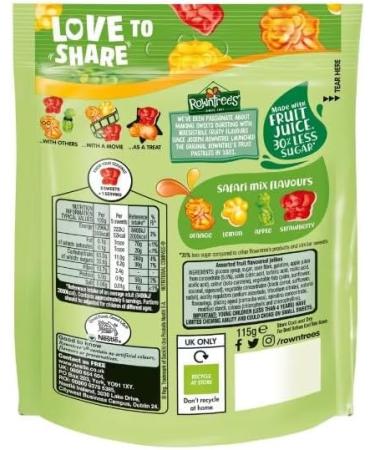 3 x Rowntree's Safari Mix Sweets Sharing Bag 115g Delicious Tasty And Twisty Treat Gift Hamper For Birthday Christmas Easter Sold By Kidzbuzz - Buy Online on GoSupps.com