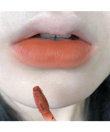BADALO Velvet Mist Water Mist Lip Mud Soft Silky Matte Matte Vegan White NonStick Lip Gloss Lip Glaze Lipstick Color 5Autumn Sweet Persimmon