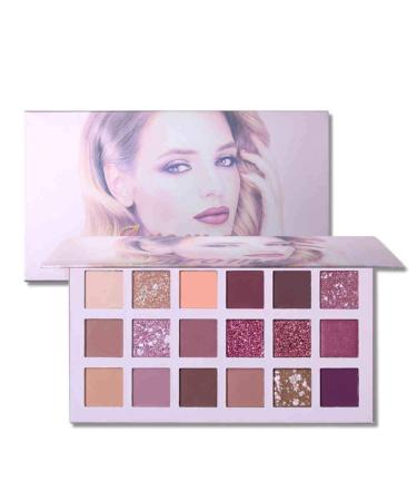 New Nude Eyeshadow Palette 18 Colors Matte Shimmer Glitter Multi-Reflective Shades Ultra Pigmented Complexion Eye Shadow Makeup (A)