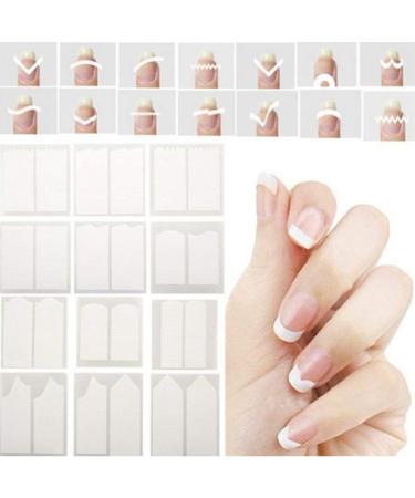 1Sheet French Nail Stickers Manicure Nail Art Stencils 3-in-1 Guide Stickers Self-adhesive Sticker Tips For Manicure DIY Nail Art Tools Nail stick - Buy Online on GoSupps.com