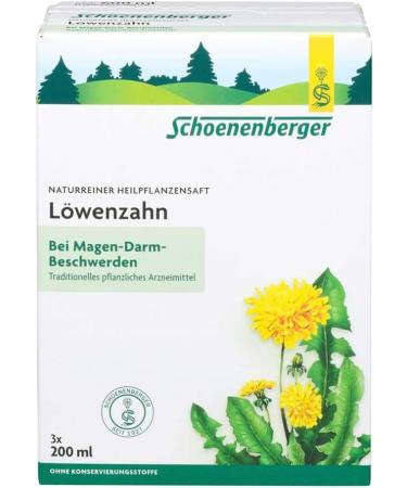 Buy Schoenenberger Dandelion Juice 3x200ml - Premium Medicinal Plant Extract for Health & Wellness | International Shipping Available - Buy Online on GoSupps.com
