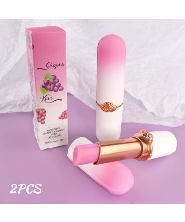 BINGBRUSH 2 Pcs Grape Color Changing Lipstick Lip Tint Set - Long Lasting PH Mood Moisturizing Lip Gloss for Women - Buy Online on GoSupps.com