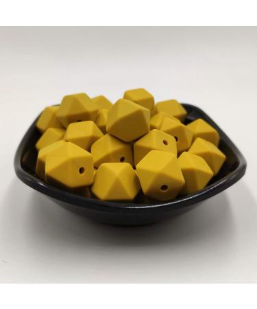 30pcs Mustard 14mm Hexagon Silicone Beads for Jewelry Making - Geometry Spacer Pearl Beads for Mom - Buy Online on GoSupps.com