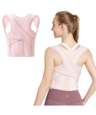Posture Corrector Adjustable Posture Invisible Back Support Adjusts Spinal Posture Relieves Waist and Shoulder Pain Medium Pink