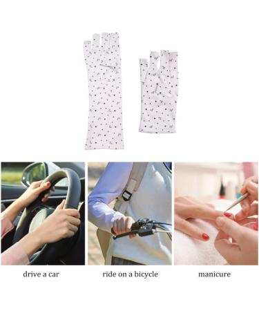 Moisturising Gloves UPF 50+ Manicure Gloves Anti UV Shield Gloves for Gel Nail Lamp Nail Art Fingerless Glove for Manicure Dryer Long 11.5x40 cm - Buy Online on GoSupps.com
