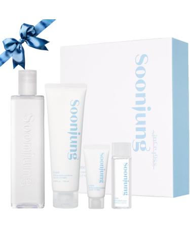 ETUDE SoonJung Skincare Set ph 5.5 Relief Toner 12.68 Fl Oz + 10-Free Moist Emulsion 5.07 Fl Oz Face Moisturizer for Sensitive Skin Soothing Care Perfect for Gift Korean Skin Care Beauty