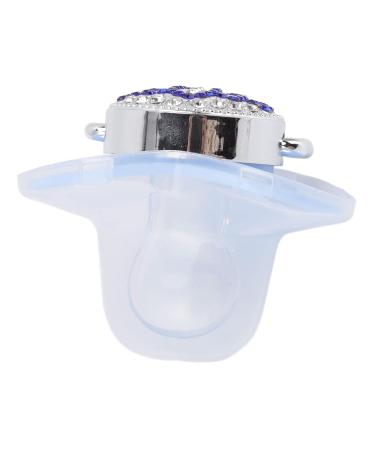 Bling Pacifier - Ultra Soft Rhinestone Crown Baby Pacifier | Portable & Safe with Chain Clip - Soothes Baby - Blue - Buy Online on GoSupps.com