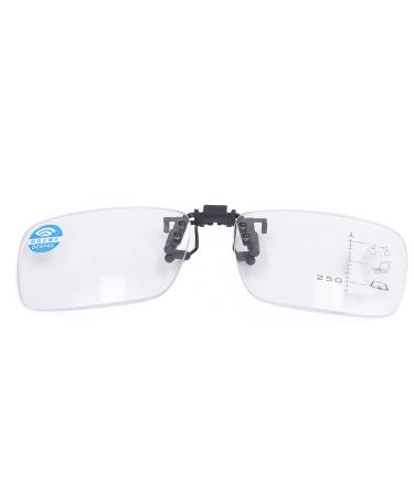 Senior Clip-On Glasses Clip-On Reading Glasses Multifocus Eye Protection Clear Vision for Daily Use (2#+250)