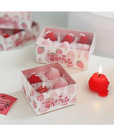 Buy Mini Fruit Scented Candles - Aromatherapy Home Decor | Christmas Gifts & Party Decoration - Red & Pink Strawberries - Buy Online on GoSupps.com