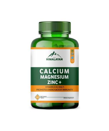 Divya Himalayan Calcium Magnesium Zinc Capsules with Vitamin D3 K2 & B12 | Calcium Supplement Capsules for Men & Women for Muscle Growth | Joint Support - 60 Veg